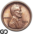 1913 Lincoln Cent Wheat Penny, Brilliant Red, Gem BU++ RD