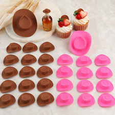 30PCS Mini Cowboy Hats DIY Cupcake Bottle Topper Western Party Decoration Set
