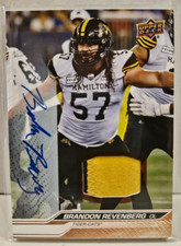 2024 Upper Deck CFL Football Base Autograph Patch #4 Brandon Revenberg 1/99 AUTO