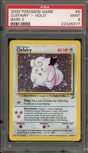 Pokemon Clefairy Base Set 2 Holo Rare #6 PSA 9 Mint