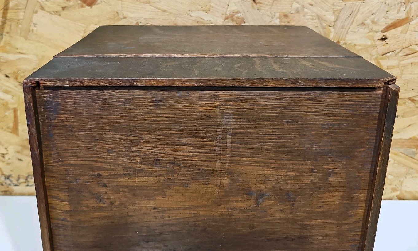 Antique Oak Table Top Cabinet Chest of 4 Drawers By Henry Stone & Son — image 16