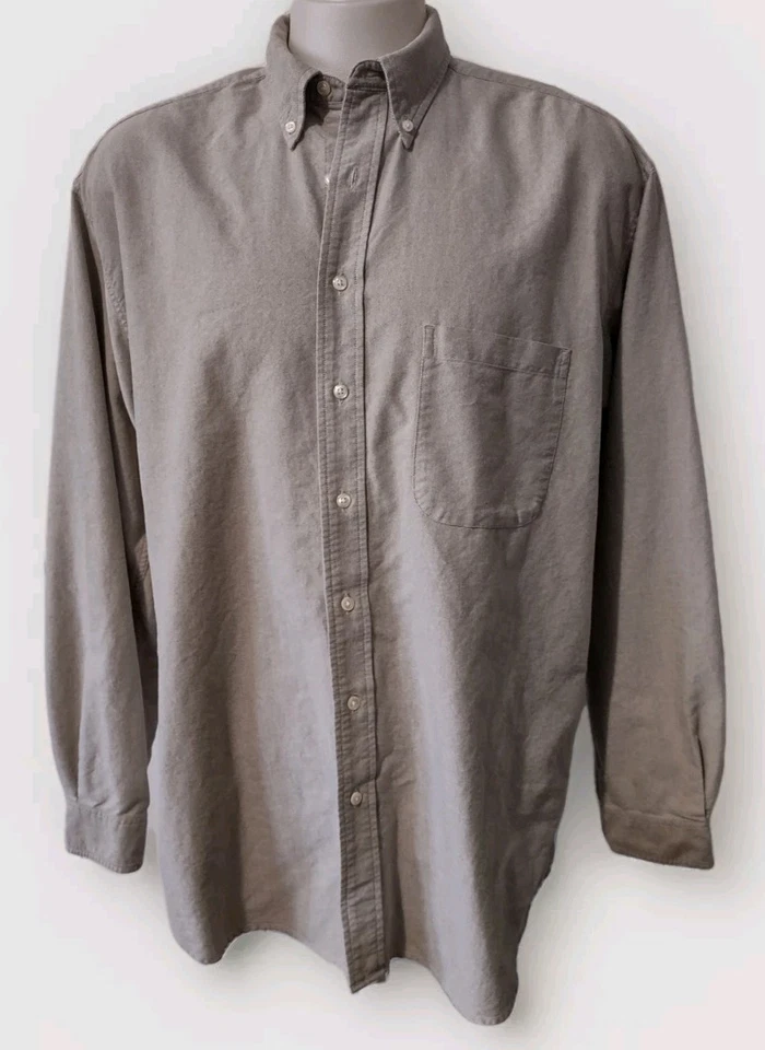 Camisa de Vestir Eddie Bauer Para Hombre Talla Alta L Cuello Bolsillo Abotonado Mangas Largas Foto 2 de 4