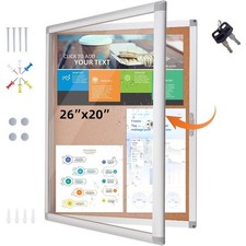 Outdoor Bulletin Board Weatherproof, Aluminium Frame Enclosed Bulletin Board