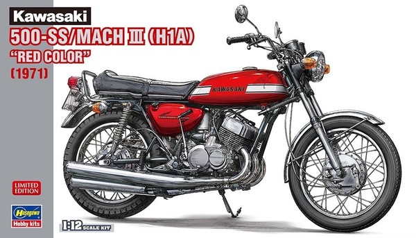 "Hasegawa 21775 1/12 Kawasaki 500-SS/MACH Iii (H1A) \"Red Color\" (1971)"-image