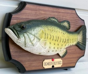 Big Mouth Billy Bass pesce che canta pescatore decorazione rarità vintage retrò
