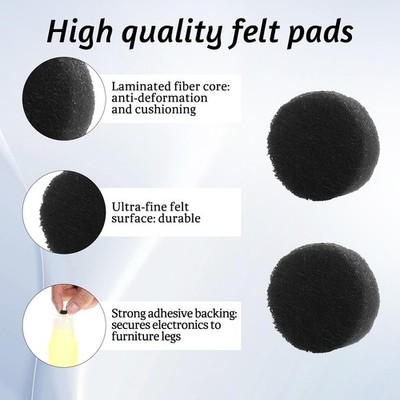 48-Pack Adhesive Felt Pads For Cabinet Doors & Chair Legs – 3/4'' Thin Felt Circles, Self-Adhesive, Scratch-Proof For Hardwood Floors, Coasters & Vases