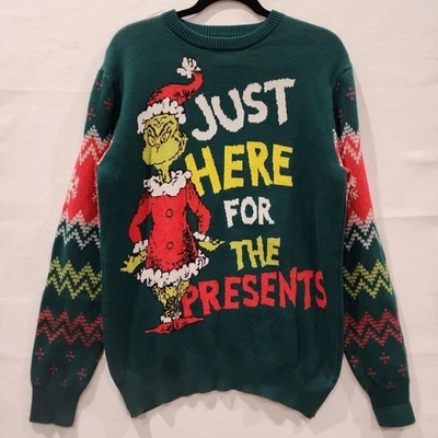 The Grinch Dr. Seuss TYPO Christmas Jumper Sweater Unisex S/M - Image 1 of 4