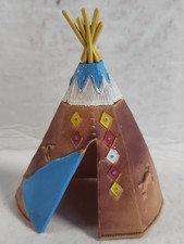 BRITAINS DEETAIL NATIVE AMERICAN INDIAN VILLAGE TEEPEE VTG 1970s PLASTIC 4"