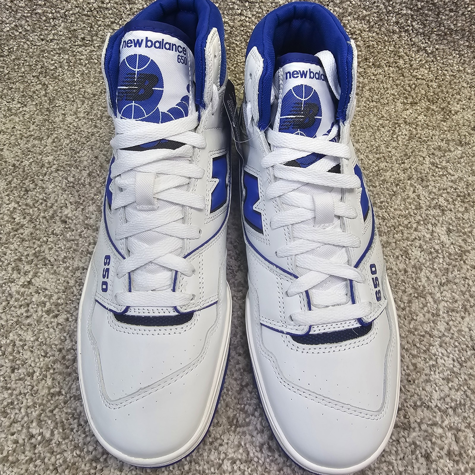 New Balance 650 Men 9.5 BB650RWN White Blue High Top Ortholite Basketball Shoes  thumbnail 3