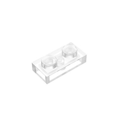 1x2 Transparent Plate Brick 3023 - Quantity of 50   Choose Color   Brick-Compati