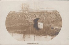 Lower Bridge Sturbridge MA 1900s Stone Arch Eddy Make RPPC Photo Postcard