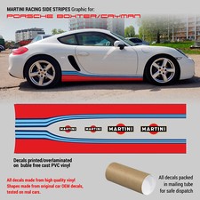 Porsche Cayman Boxster Martini Side Stripes Design Decals Set Porsche Cayman Boxster Martini Side Stripes Design Decals Set