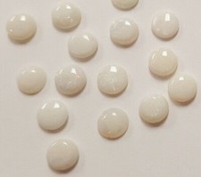 2 VINTAGE GENUINE FIRE OPAL NATURAL 5mm. ROUND .25 CTW GEMSTONE CABOCHONS E603