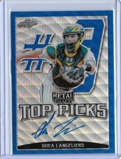 2019 Leaf Metal SHEA LANGELIERS Top Picks Blue Wave Prismatic Auto RC /20 Braves