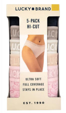 NEW Lucky Brand Women's 5-Pack Ultra Soft High Cut Panties Size Small