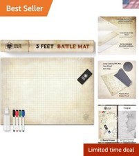 DnD Battle Terrain Grid Bundle - Easy-Clean 24" x 36" Mat  Supplies for Gamers