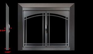 Residential Retreat Glass Fireplace Door Fairmont Arched Doors