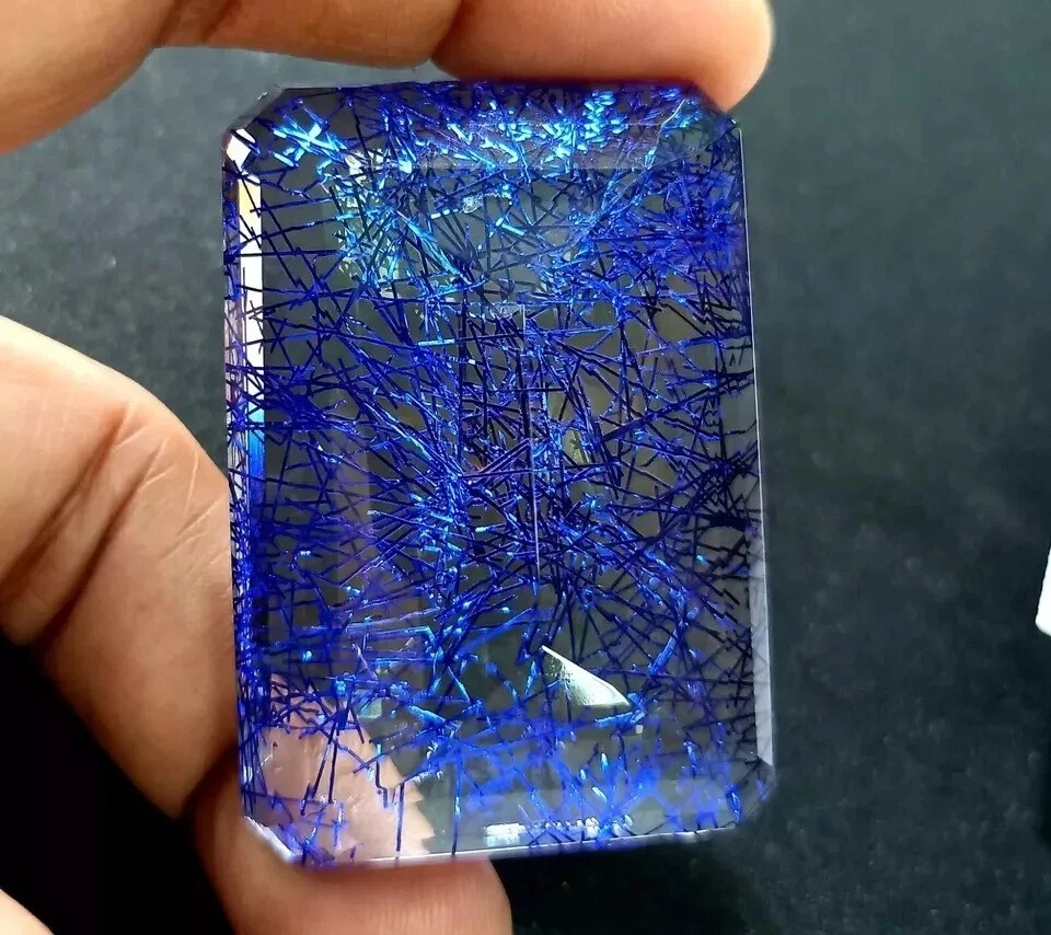 Rutilated Quartz Natural EMERALD Cut 219+Ct Blue Loose Gemstone EGL Certified - Image 4 of 4
