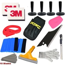 Car Vinyl Wrapping Set 3M Squeegee Carver Knife Tool Bag 4 Magnets Window Tint