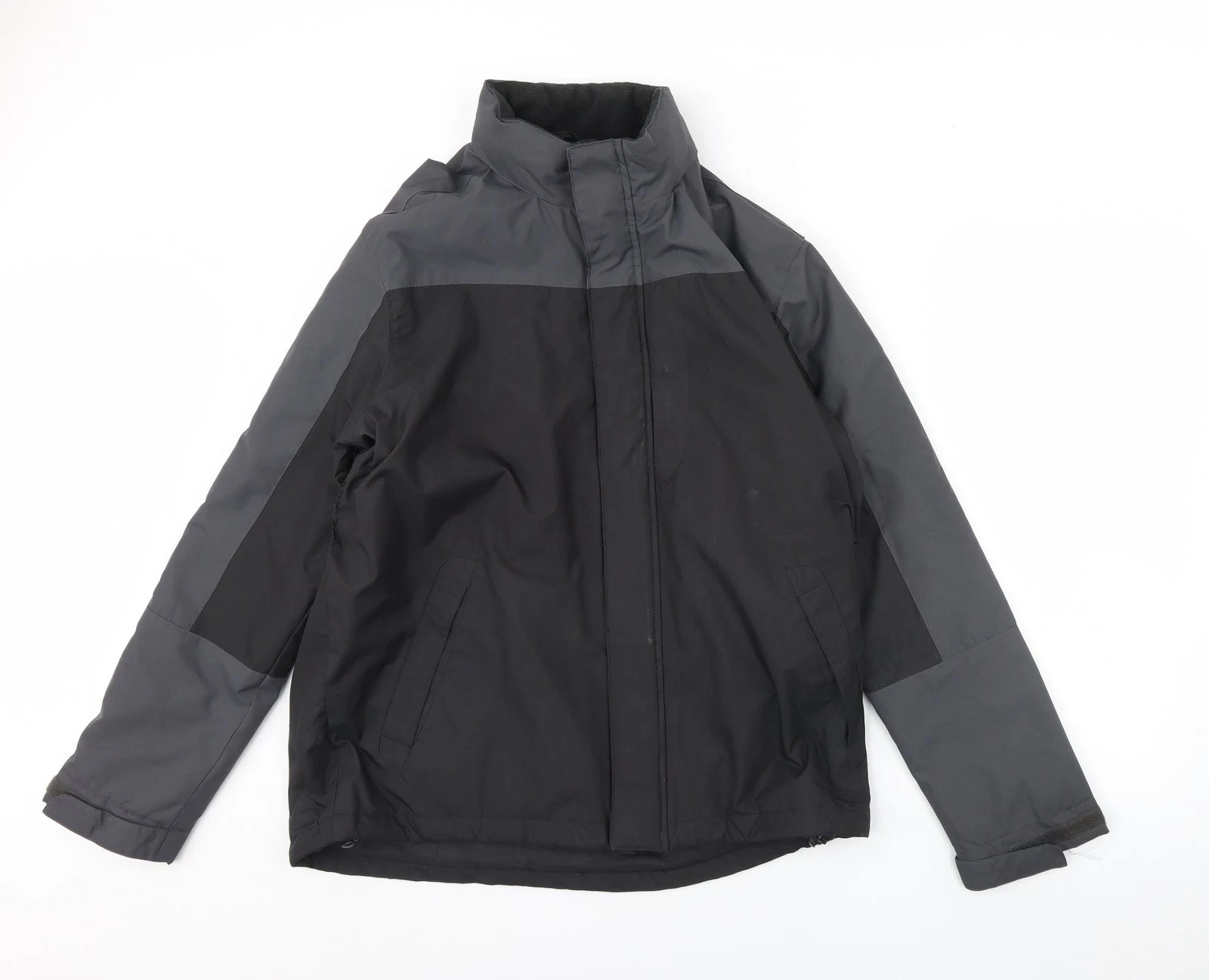 Greenwoods Mens Black Rain Coat Size M Zip