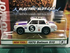 Auto World XTraction "Rally World Stage" '70 Datsun 510 White/Purple HO Slot Car