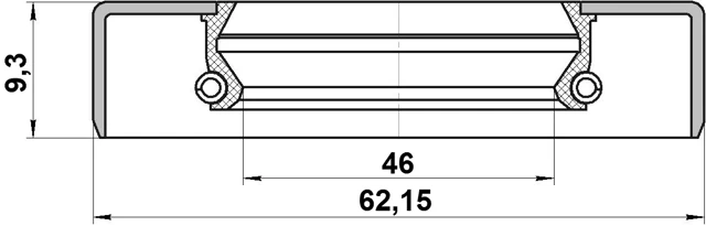 Buje trasero sello aceite 48X62X9.3 Febest 95GDY-48620909X fabricante original 09283-48007 Foto 2 de 3