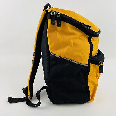 Vintage 2000 EDDIE BAUER Yellow Nylon Hiking Backpack Old School Book Bag  EUC