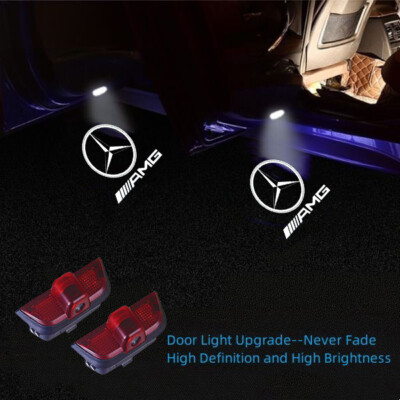 2X LED Door Courtesy Light Ghost Shadow HD Lamp For Mercedes-Benz W204 2008-2014