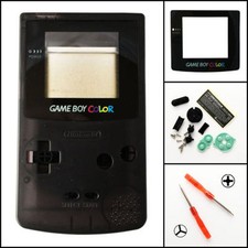 GBC Nintendo Game Boy Color Replacement Housing Shell Screen Clear Black USA 