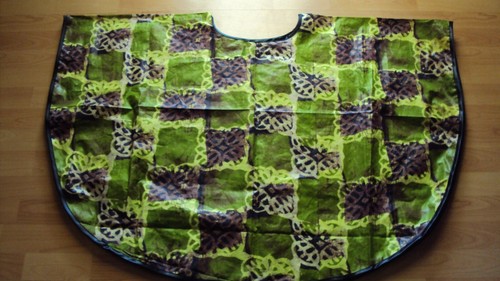 African Ankara Contton Print Round Cape Blouse Top Green - One Size UK 10-14 - Picture 5 of 6