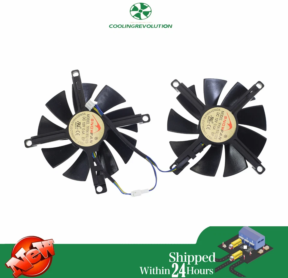 85MM YY9015L12S Graphics card fan For PNY RTX 3050 Verto Dual Fan Graphics Card - Image 2 of 2