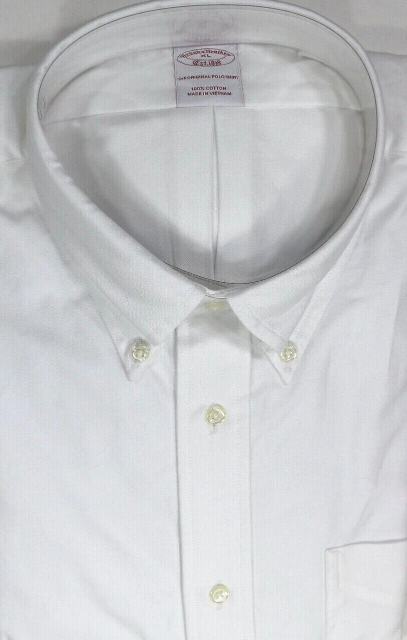 Brooks Brothers Regular The Original Polo Oxford Shirt XL All Cotton White