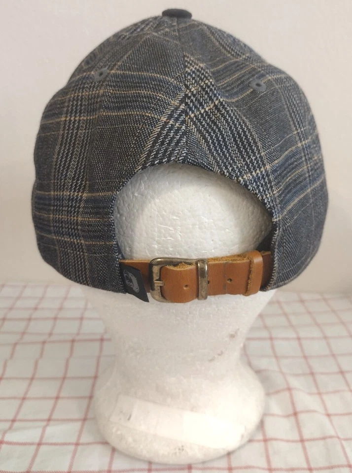 Gorra Hawaiana a Cuadros Sombrero Negro Marrón Billete Plano Correa Guardia de Ataque Perro Original Foto 4 de 4