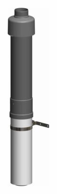 ATEC Abgas Dachhochführung DN 80/125 konzentrisch schwarz 650 mm Schornstein