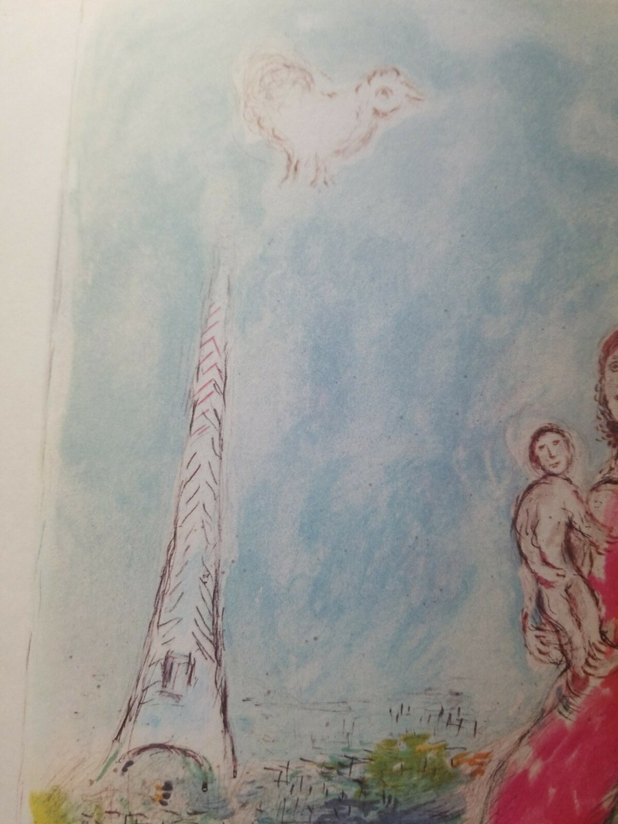 Marc CHAGALL Bouquet Rose Original Lithographs Maternite Eiffel