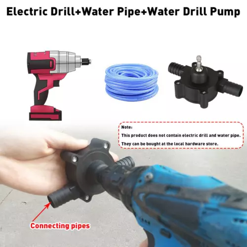Bomba de agua alimentada por taladro de 20-40 L/min - Vástago hexagonal para taladro eléctrico, jardín - Imagen 3 de 11