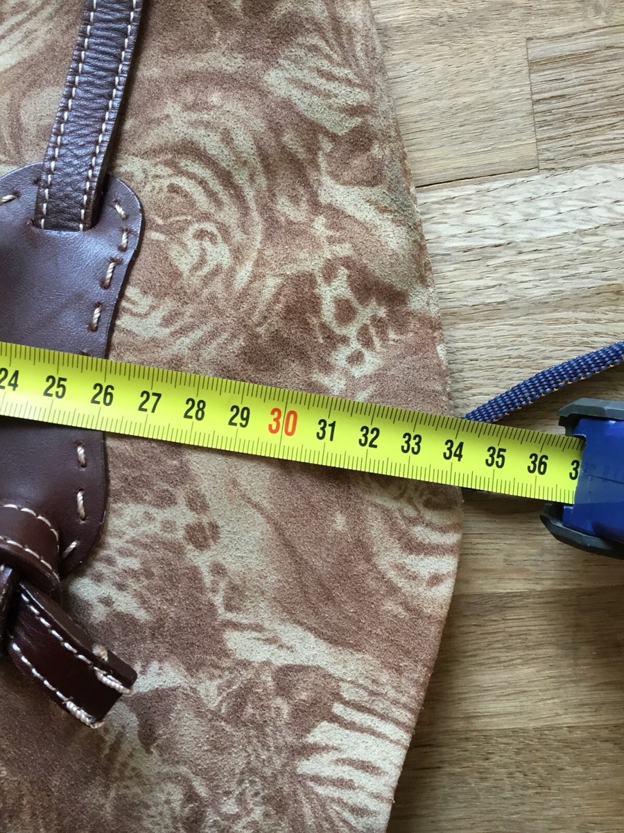 Sac à Main Roberto Cavalli – Cuir Et Daim Marron Beige – Authentique – Comme Neuf Occasion