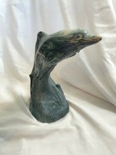 G.H. Cook Company 7" Porpoise Dolphin Cultred Grey Onyx Statue Figure