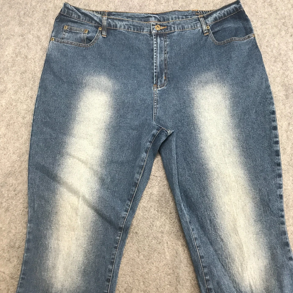 DG2 Diane Gilman Jeans Womens Size 22W Straight Leg Curvy Elastic Waist Stretch - Image 3 of 4