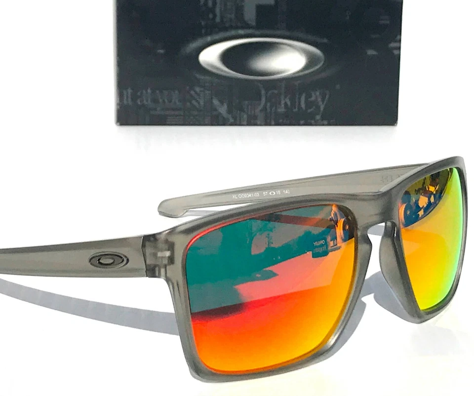 NEW* Oakley SLIVER XL Matte Grey Ink POLARIZED Galaxy Ruby Iridium Sunglass 9341 - Image 4 of 4
