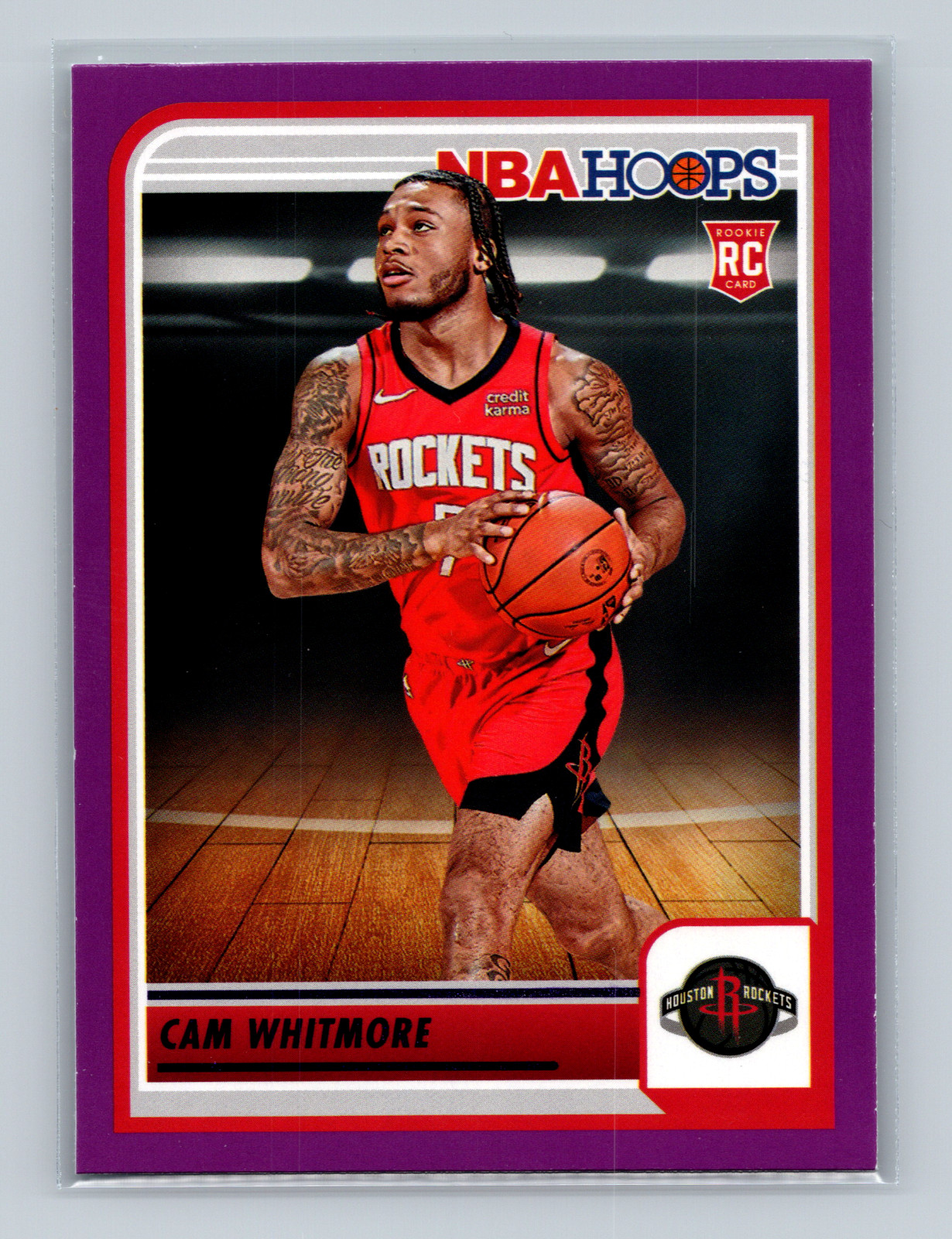 2023-24 NBA Hoops Purple Cam Whitmore RC #265 Houston Rockets