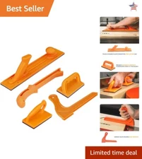 Woodworking Push Block and Stick Set - Max Grip, Dual Ergonomic Handles - 5 Pack