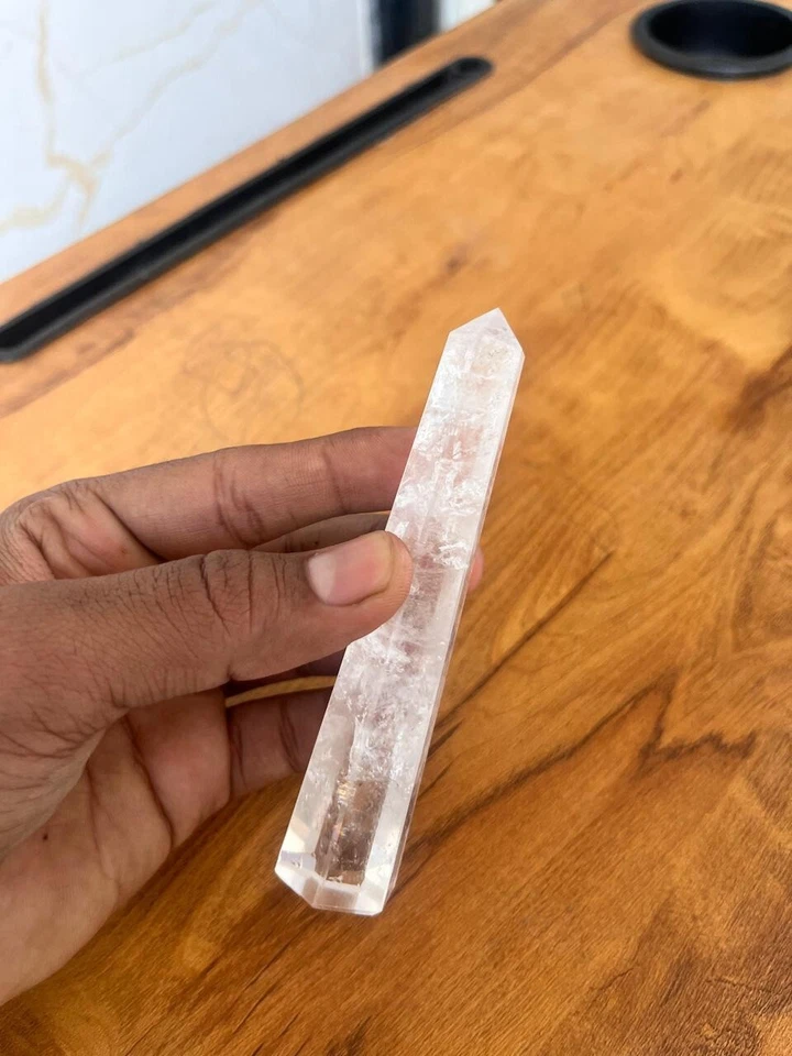 1 pezzo cristallo di quarzo trasparente punta cristallo fatto a mano casa uff... - Immagine 3 di 4