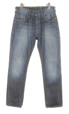 G-STAR Jeans Men's W29/L33 Tapered Fit Whiskers Faded Button Fly Blue