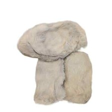 Vintage white fur winter gloves and hat set