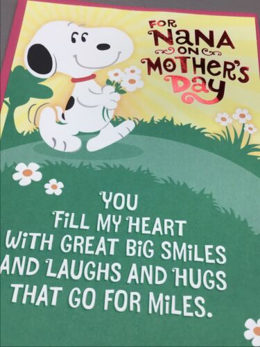 Hallmark Happy Mother's Day Card NANA FROM KID 7x4.75 SNOOPY Pop Out Up - Picture 2 of 4