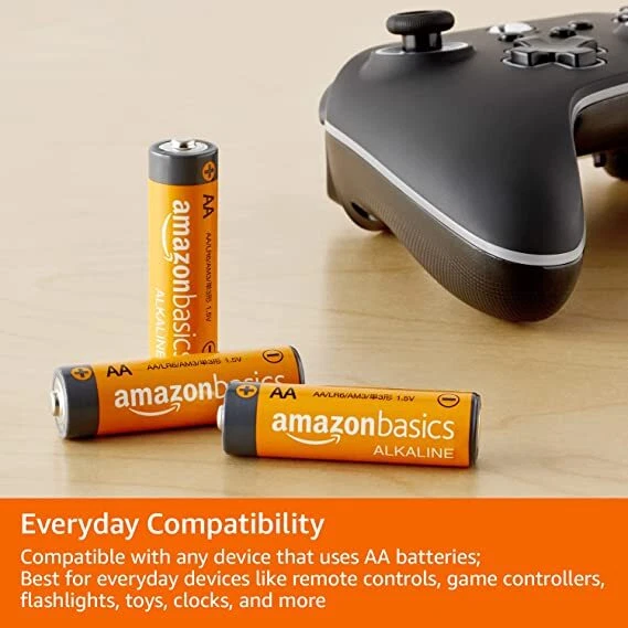 Amazon Basics 4 Pack AA High-Performance Alkaline Batteries, 10-Year Shelf Life - Image 2 of 3