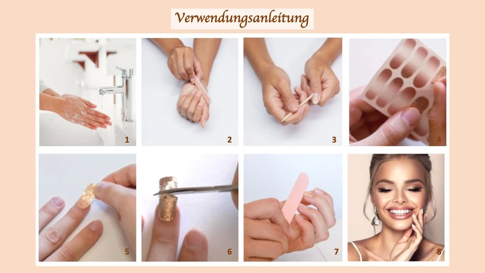 Nagelfolien Selbstklebende - Babyboomer  - 40 St. Nail Wrap Nagelsticker french - Bild 4 von 4