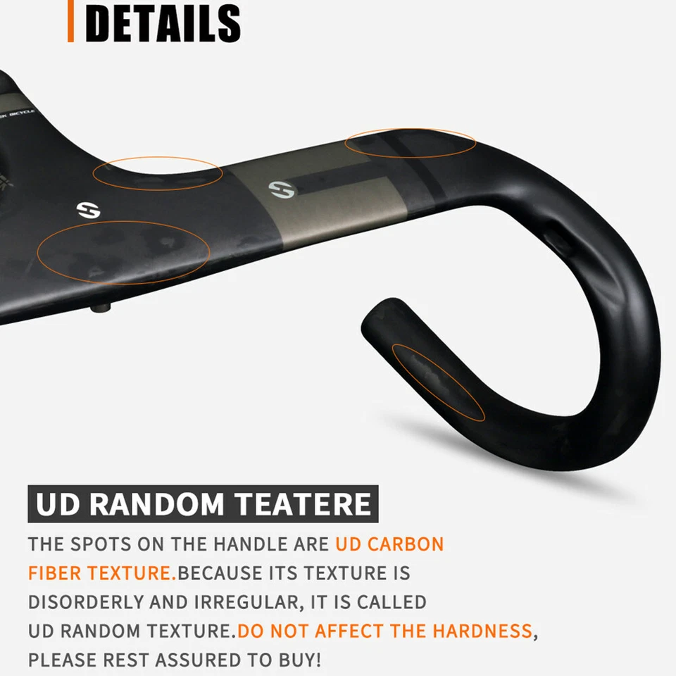 Full Carbon Handlebar Integrated Bar Stem Road Bicycle Handlebars 1-1/8" - Image 2 of 4