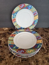 Set Of 4 Christopher Stuart Hacienda Saucer Plates Southwest Y2254 Thailand 